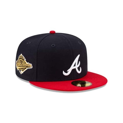 Atlanta Braves Gorra | New Era MLB Green Paisley Undervisor 59fifty Fitted Cap Mexico - Azules